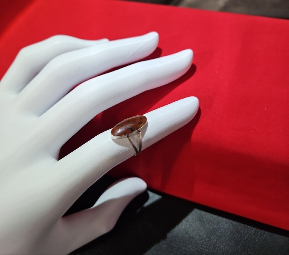 925 Mahogony Obsidian Ring - Picture 3 of 11